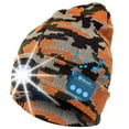 thumbnail image 1 of Viworld Bluetooth Beanie Hat with LED Light Unisex, Headlamp Cap with Headphones USB Rechargeable, Built-in Stereo Speakers & Mic Winter Knitted Night Lighted Music Hat for Hiking,Biking (Camo Yellow), 1 of 6