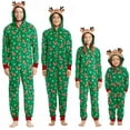 thumbnail image 1 of Viworld Christmas Family Matching Hoodie Pajamas Reindeer Romper Long Sleeve One Piece Jumpsuit Zipper Pjs for Adult Kids Baby Green, 1 of 11