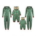 thumbnail image 1 of Viworld Christmas Family Matching Hoodie Pajamas Reindeer Romper Long Sleeve One Piece Jumpsuit Zipper Pjs for Adult Kids Baby, 1 of 7