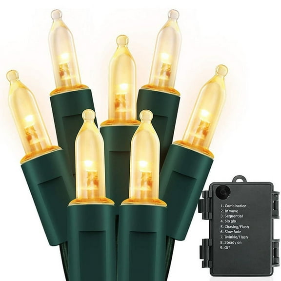 Viworld Christmas Lights, Battery Operated String Lights 32.8ft 100 LED 8 Modes LED Mini Lights with Timer for Christmas Tree Wreath Party Home Indoor Outdoor Decor, Waterproof, Warm White