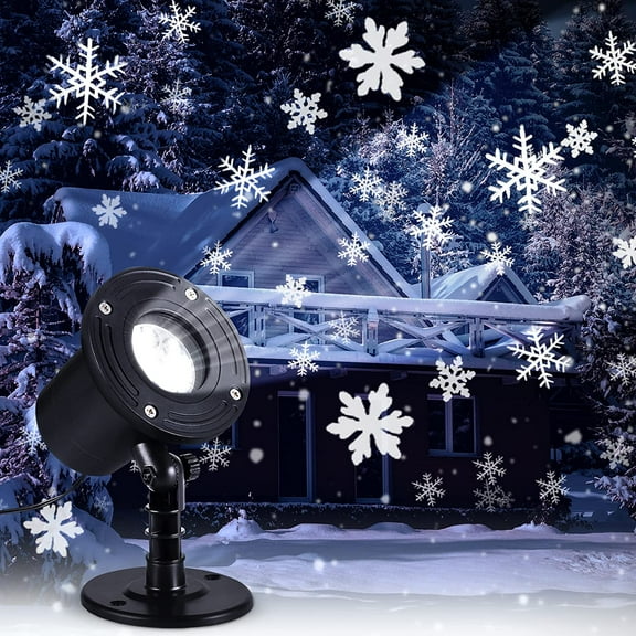 ‎Viworld Christmas Snowflake Projector Lights Outdoor, Holiday Projector LED Light, IP65 Waterproof Rotating Snowfall Projector Lamp for Christmas Wedding Party Garden Landscape Decoration