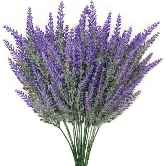 Viworld Fake Flowers Lavender , Artificial Flowers for Decoration Faux Flower Plants Plastic Greenery Decorations for Outdoor Garden Outdoors Home Art Floral Arrangements Wedding DIY Bouquet