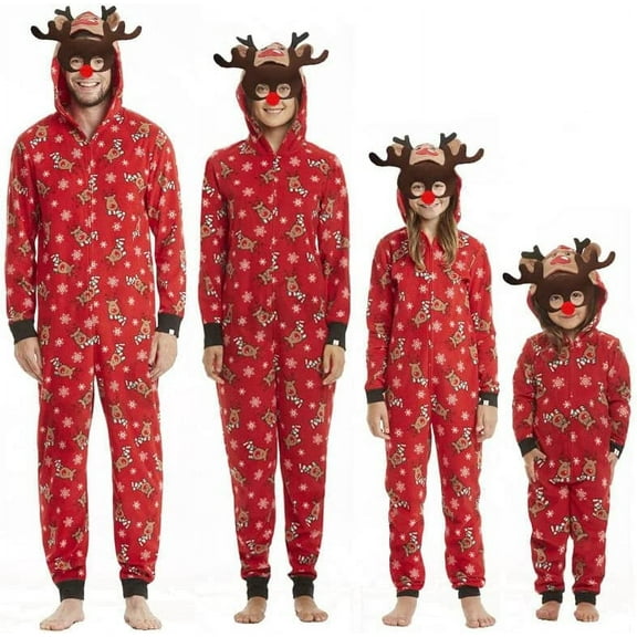 Viworld Family Christmas Pajamas Matching Sets Christmas Elk Printed Plaid Pattern Sleepwear Christmas Pajamas Nightwear Pajamas PJS Set