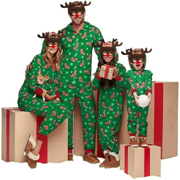 Viworld Family Christmas Pajamas Matching Sets Christmas Elk Printed Plaid Pattern Sleepwear Christmas Pajamas Nightwear Pajamas PJS Set