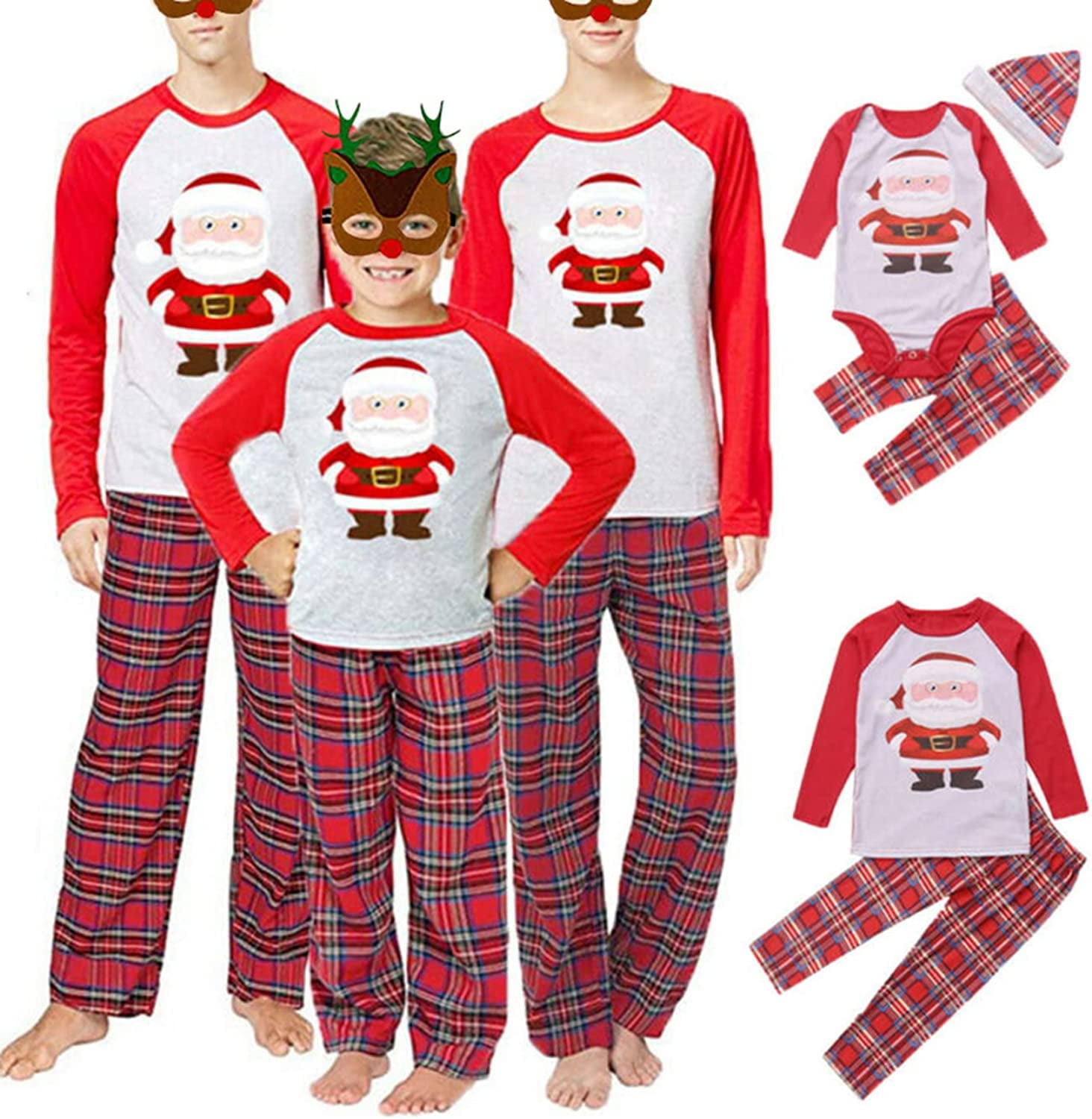 Viworld Family Matching Christmas Holiday Pajamas Sets,Soft Holiday ...