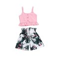 thumbnail image 1 of Viworld Flamingo Toddler Baby Girl Vest Crop Tops Short Pants Outfits Clothes,2T, 1 of 6