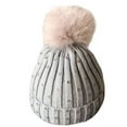 thumbnail image 1 of Viworld Kids Baby Girl Warm Winter Knit Beanie Fur Candy Color Bling Hat Crochet Ski Cap, 1 of 6