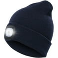 thumbnail image 1 of Viworld Knitted Beanie Hat With 4 LED Flashlight Winter Hat USB Rechargeable Headlamp Cap for Hunting Camping Unisex (Navy Blue), 1 of 8
