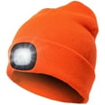 thumbnail image 1 of Viworld Knitted Beanie Hat With 4 LED Flashlight Winter Hat USB Rechargeable Headlamp Cap for Hunting Camping Unisex (Orange), 1 of 9