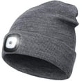 thumbnail image 1 of Viworld LED Beanie Hat with Lights, Unisex USB Rechargeable 4 LED Headlamp Cap Winter Hat for Outdoor Sport Ski Running, Gray, 1 of 6