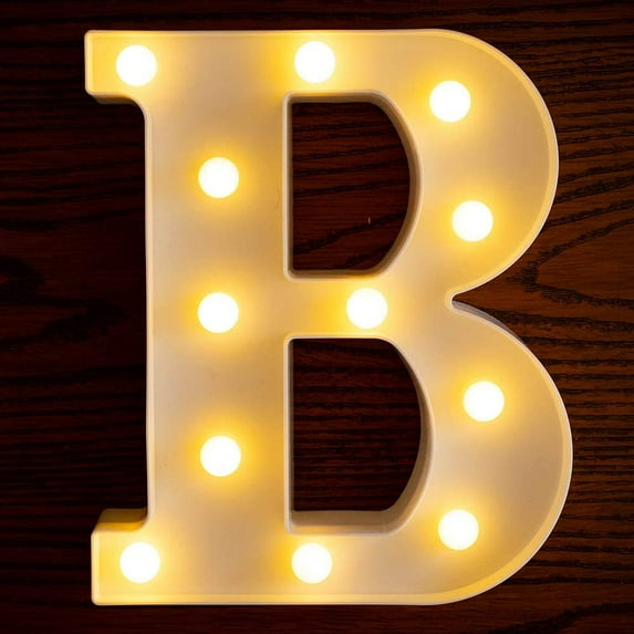 Viworld LED Letter Lights Sign Letters Light Up Letters Sign for Night Light Wedding Birthday Party Battery Powered Christmas Lamp Home Bar (B)