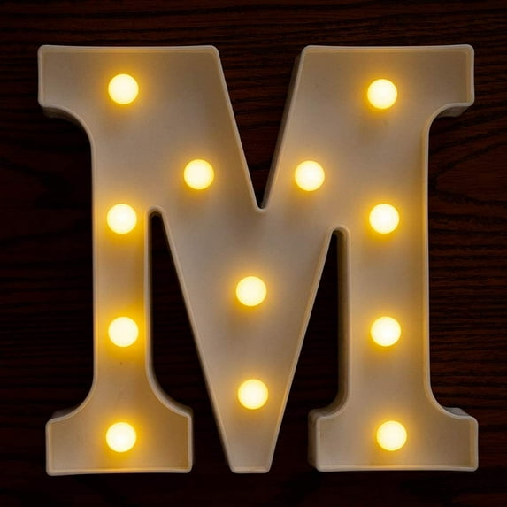 Viworld LED Letter Lights Sign Letters Light Up Letters Sign for Night Light Wedding Birthday Party Battery Powered Christmas Lamp Home Bar (M)