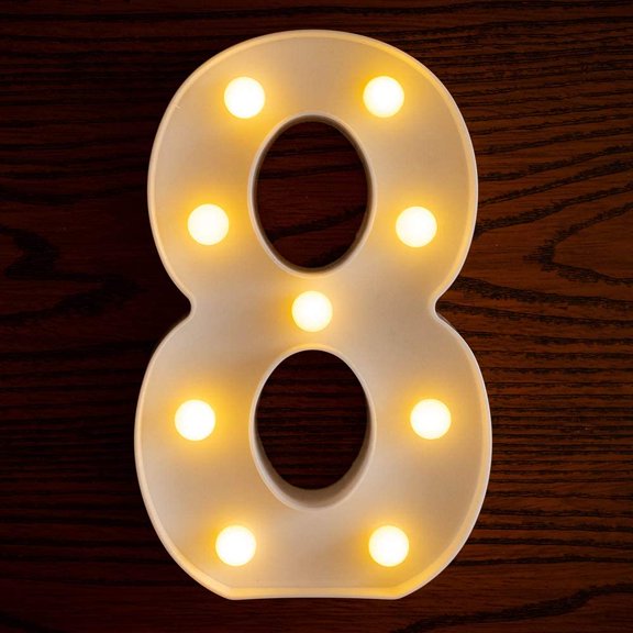 Viworld LED Number Lights Sign Light Up Number Sign for Night Light Wedding Birthday Party Battery Powered Christmas Lamp Home Bar (8)