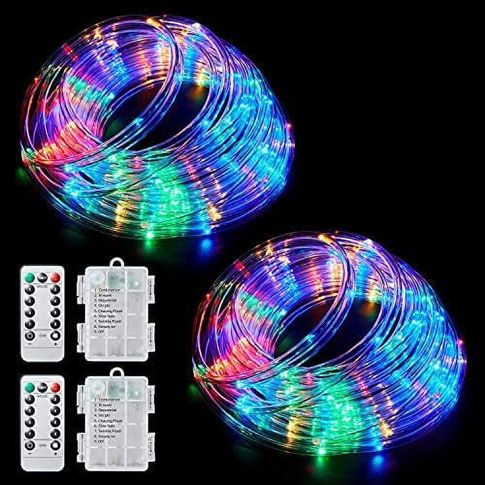 Battery Powered Multicolor LED Rope Lights with Remote Control