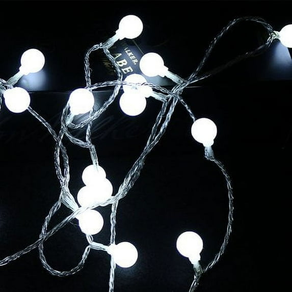 Viworld LED String Lights Bulb Warm White Globe Fairy Lights for Christmas/Wedding/Party Indoor and Outdoor Decoration （White 5 meters with 40 lights）