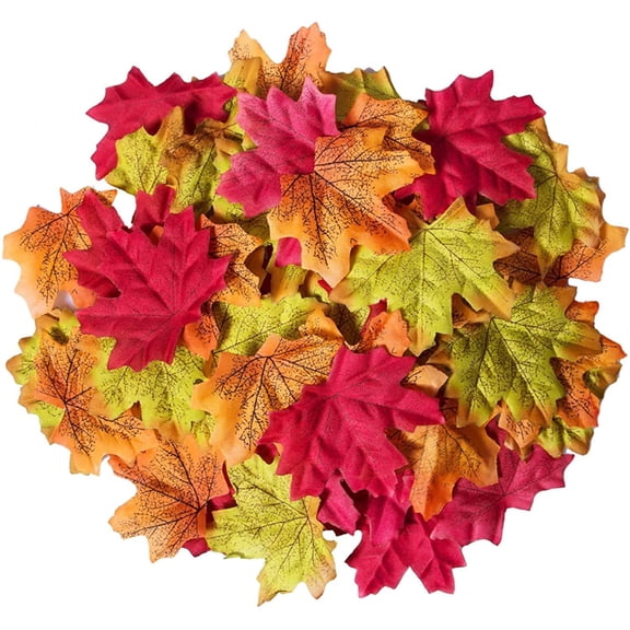Viworld Maple Leaf, 300 Pcs Artificial Autumn Plant Maple Leaf Silk Maple Leaves for Home Wedding Party Christmas Decoration Scrapbooking Mixed Fall Fake Flower Harvest Season Decoration