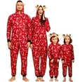 thumbnail image 1 of Viworld Matching Family Pajamas Sets Christmas PJ's One Piece Deer Printed Hoodie Pajamas, 1 of 7