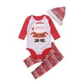 thumbnail image 1 of Viworld Matching Family Pajamas Sets Christmas PJ's with Santa Claus Printed Tee and Plaid Pants Loungewear, 1 of 5