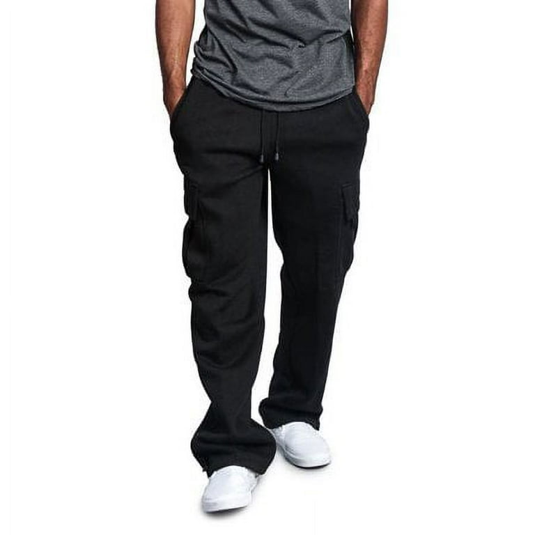 Viworld Men Casual Jogger Heavy Weight Fleece Cargo Multi
