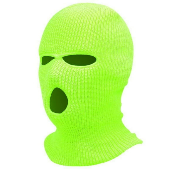 Viworld Men Women Cycling Hat Beanie Face Cover Hat Winter Balaclava 3 Hole Knitted Ski Full Face Mask Hat for Winter Outdoor Sports, Fluorescent Yellow