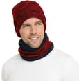 thumbnail image 1 of Viworld Mens Winter Beanie Hats Scarf Set Warm Knit Hats Skull Cap Neck Warmer with Thick Fleece Lined Winter Hat & Scarf for Women, 1 of 5