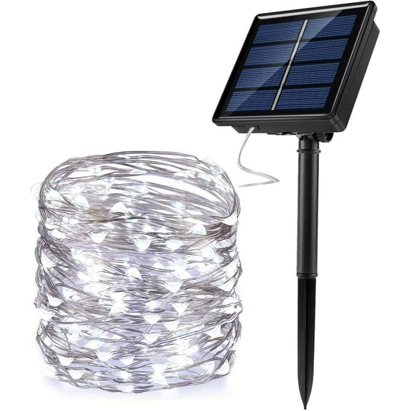 Viworld Outdoor Solar String Lights 99Feet 300 Led Solar Fairy Lights with 8 Lighting Modes Waterproof for Patio Garden Yard Trees Corridor Halloween Christmas Wedding Event Party Camping (Cold White)