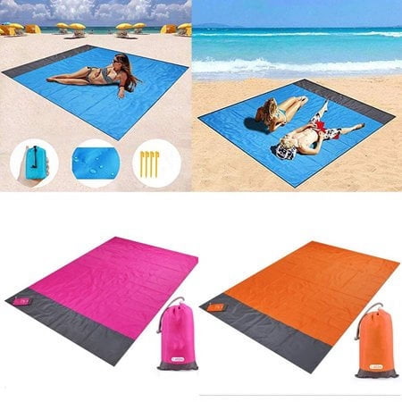 Viworld Outdoor Waterproof Picnic Blanket Rug Portable Camping Sandless Beach Sand Mat 140x200cm , Rose red