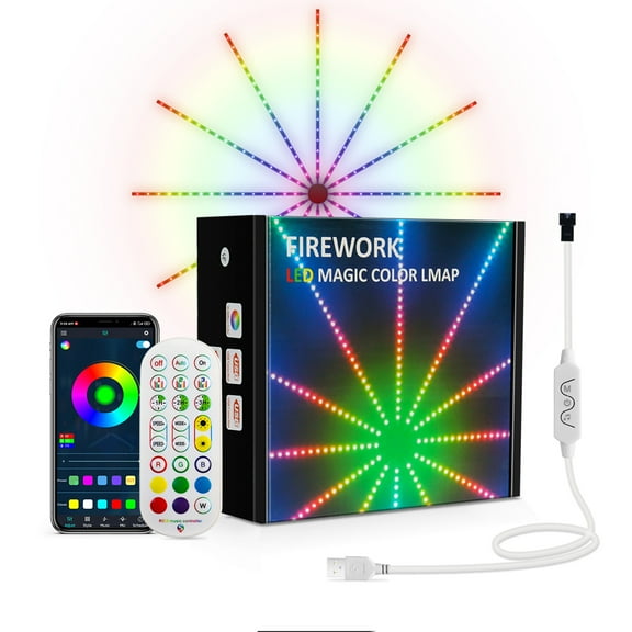Viworld RGB LED Fireworks Light Strip Remote Control USB Powered Light Strip