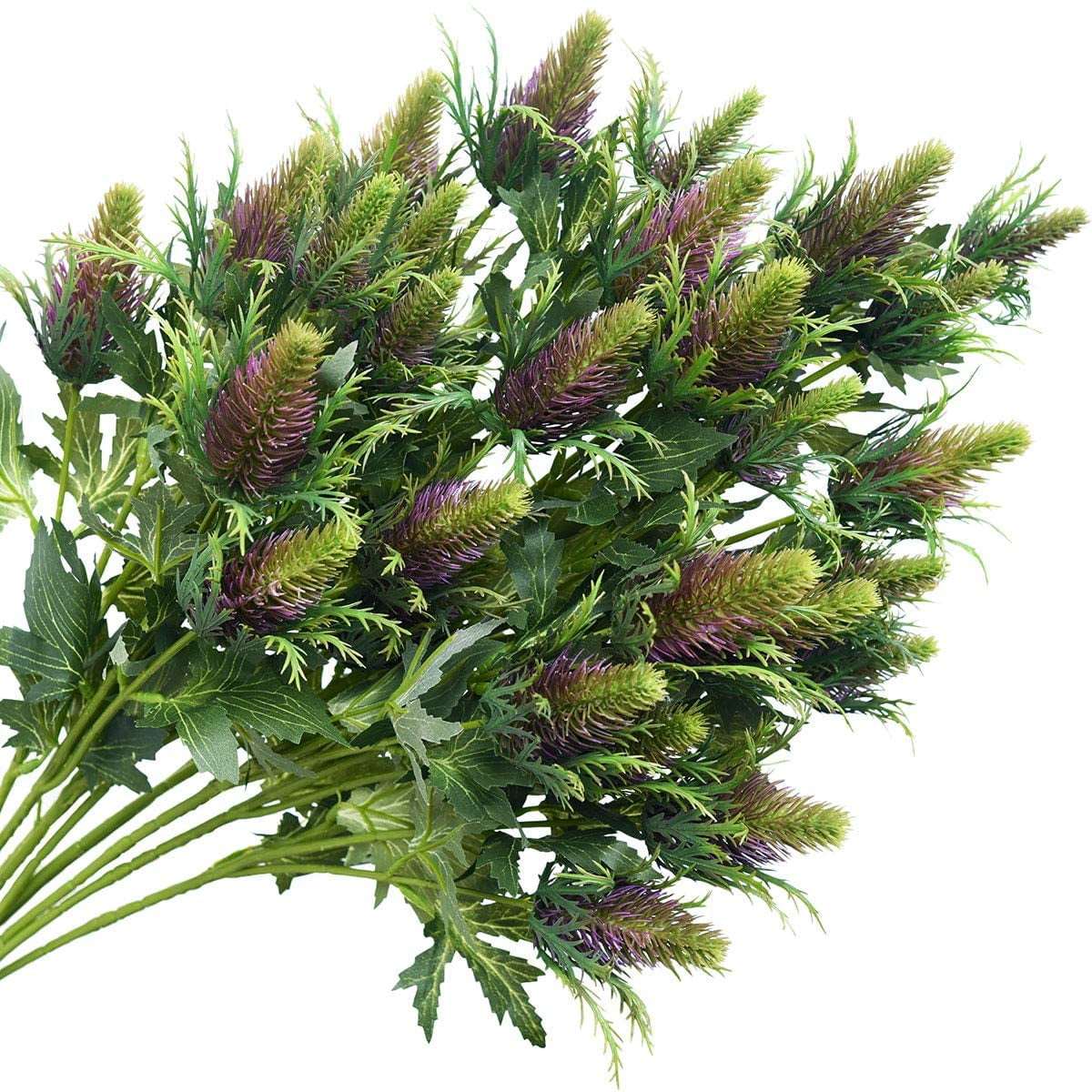 Viworld Real Size Artificial Thistle Flowers Real Touch 8 Stems Rustic Purple Thistle Decor Spray Eryngium | Sea Holly for Wedding Bouquet Centerpiece 26 inches