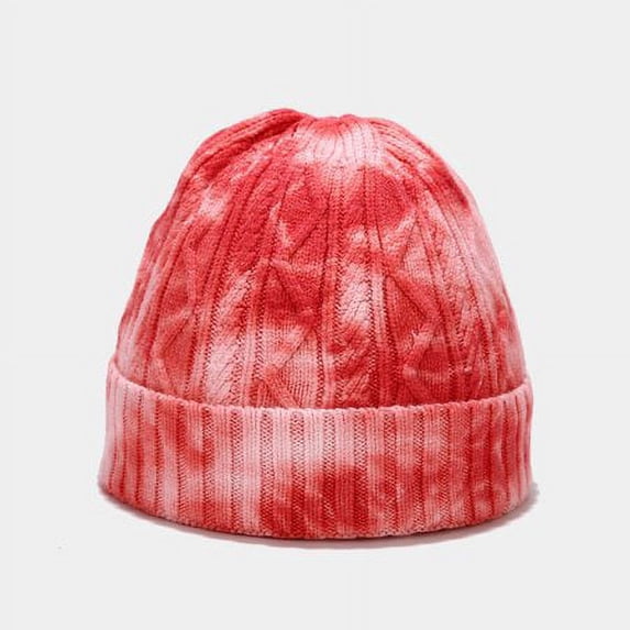 Viworld Slouchy Tie Dye Beanie Hats Winter Knitted Caps Soft Warm Ski Hat Unisex