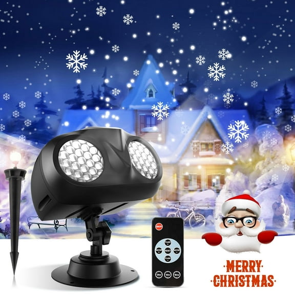 Viworld Snowflake Christmas Light Projector, Tanbaby Indoor Outdoor Holiday Projector Lights with Remote Control, Rotating Snow Falling Projector Lamp for Xmas Wedding Garden Landscape Decorative