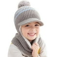thumbnail image 1 of Viworld Toddler Kid's Boy Girl Beanie Earflap Warm Hat Knitted Fleece Crochet Scarf Cap, 1 of 2