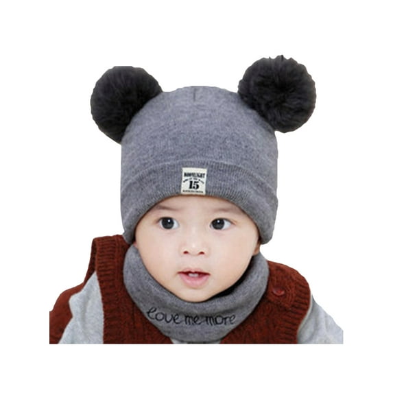 Viworld Toddler Kids Boys Girls Winter Warm Knitted Hat Earflap Beanie Scarf Set Caps