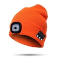 thumbnail image 1 of Viworld Unisex Bluetooth Beanie Hat with Light, 4 LED USB Rechargeable Wireless Headphones Speakers Caps for Men Women Winter Gifts, Orange, 1 of 6