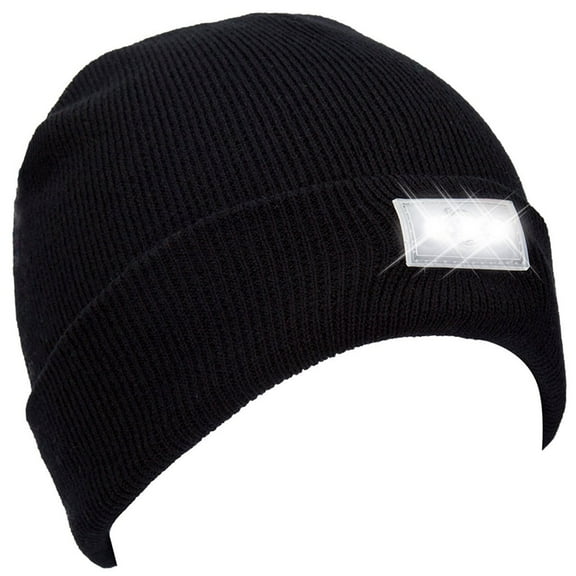 Viworld Unisex Knitted Beanie With Built-In 5 LED Flashlight Beanie Winter Hat