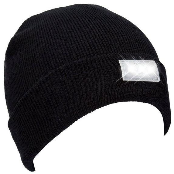 Viworld Unisex Knitted Beanie With Built-In 5 LED Flashlight Beanie Winter Hat