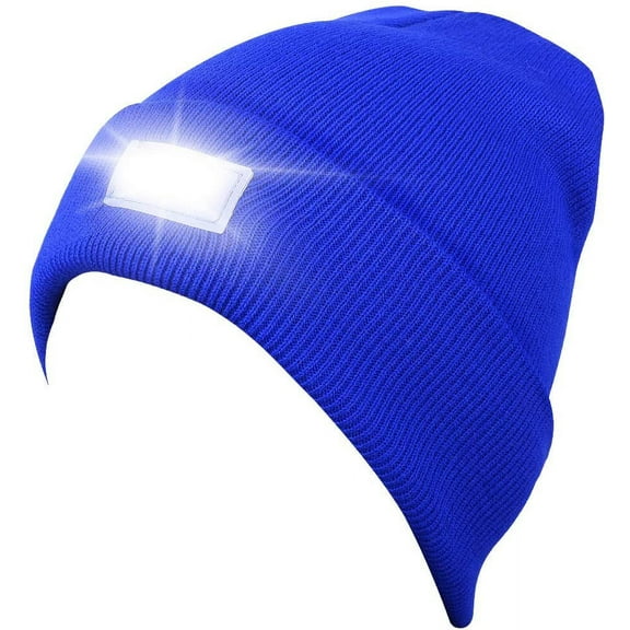 Viworld Unisex Knitted Beanie With Built-In 5 LED Flashlight Beanie Winter Knitted Warm Headlamp Hat
