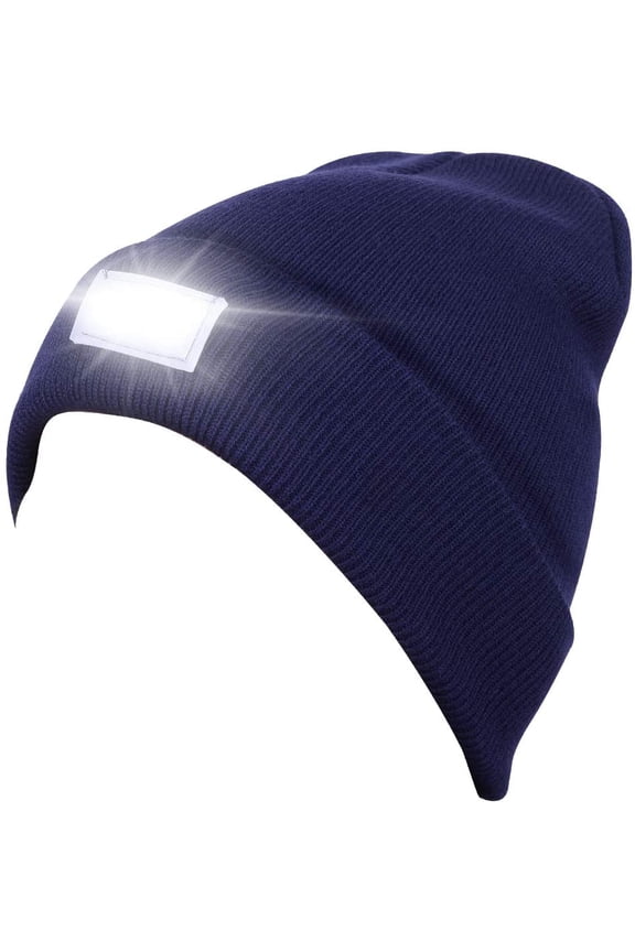 Unisex Knitted Beanie With Built-In 5 LED Flashlight Beanie Winter Knitted Warm Headlamp Hat