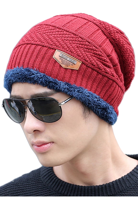 Unisex Men Women Winter Fleece Crochet Beanie Wool Hat Ski Cap Knitted Hats