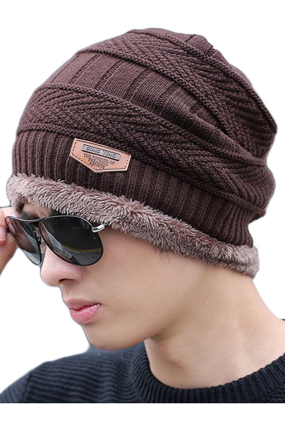 Unisex Men Women Winter Fleece Crochet Beanie Wool Hat Ski Cap Knitted Hats
