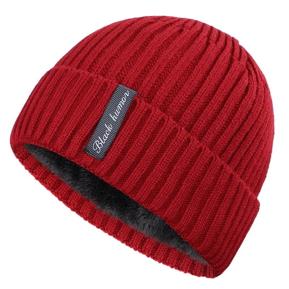 Viworld Viworld Men Women Unisex Winter Beanie Hat Warm Fleece Lined Knit Ski Hats Slouchy Skull Cap Gift , Red