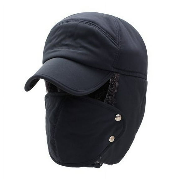 Viworld Warm Winter Trapper Trooper Hat Mens Faux Fur Bomber Hats with Ear Flap Windproof Snow Ski Hat Hunting Cap