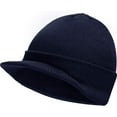 thumbnail image 1 of Viworld Winter Men's Knit Cap with Brim Beanie Hat Warm Thick Hat for Outdoor (Dark Blue), 1 of 7