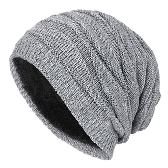Viworld Winter knitted Hat Soft Solid Beanie for Men Elastic Lint Circular Cap