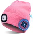 thumbnail image 1 of Viworld Wireless Musical Beanie Hat with Light, LED Headphone Running Beanie, Unisex Winter Warm Knit Cap for Sports Outdoors (Pink), 1 of 7