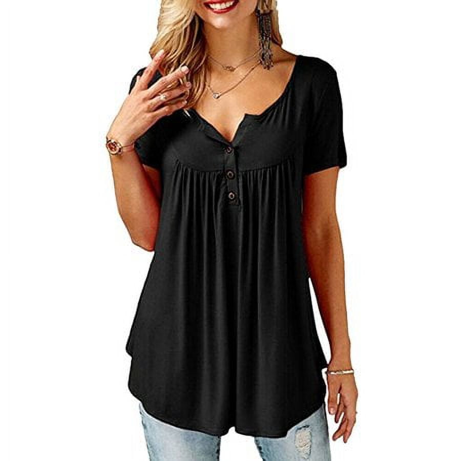 Viworld Women Casual Loose T Shirt Basic Summer Cotton Tops Plus Size