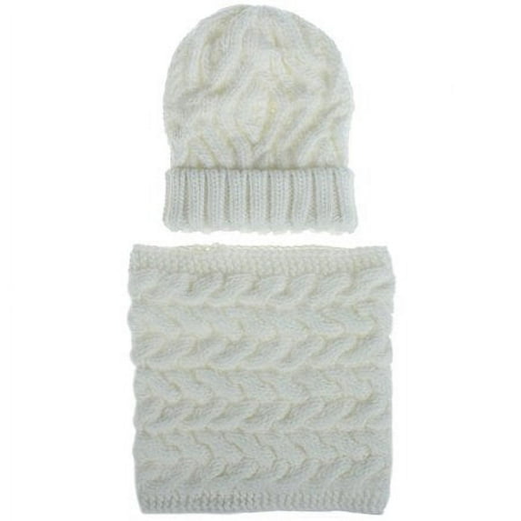 Viworld Women's Knitted Beanie Baggy Hat Scarf Soft Winter Warm Plain Ski Earflap Caps