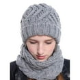thumbnail image 1 of Viworld Womens Crochet Knitted Baggy Soft Beanie Hats Earflap Scarf Neck Warmer Set Ladies Winter Warm Skateboard Ski Plain Caps Scarves Outdoor Casual, 1 of 3