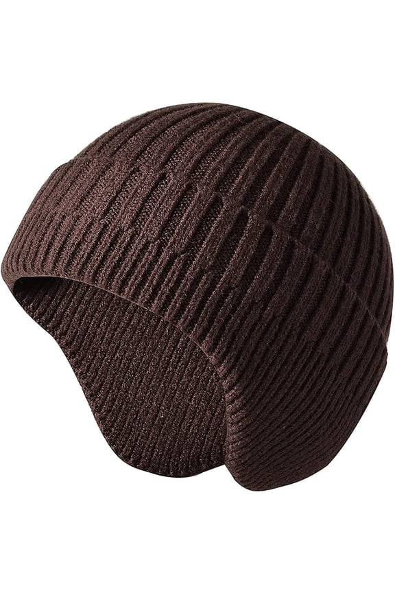 Womens Mens Beanie Hat Winter Hat with Earflaps Wool Knitted Hat Warm Watch Hat Fashionable Ski Skull Hat