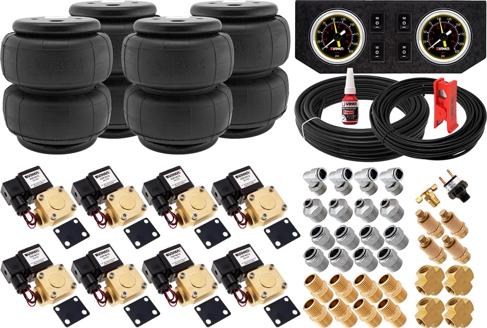 Vixen Air 1/2" NPT Single Air Port Heavy Duty Suspension Air Spring Air Bag Dual Pack Vxd3800dp